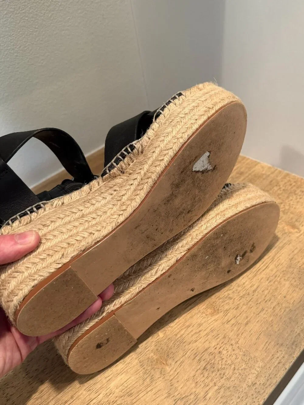 Sole Society Audrina Black Wedge Espadrilles - Boho Cottagecore - Size 8